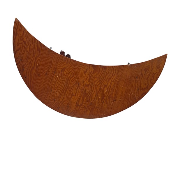 Vintage MCM Hand Made Crescent Moon Stair Step Wood Wall Shelf Celestial Decor - Picture 9 of 13